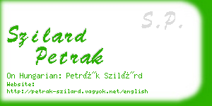 szilard petrak business card